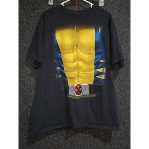 Official MARVEL Mens Xl Cotton Tee T-shirt Wolverine Abs Graphic Print X-Men